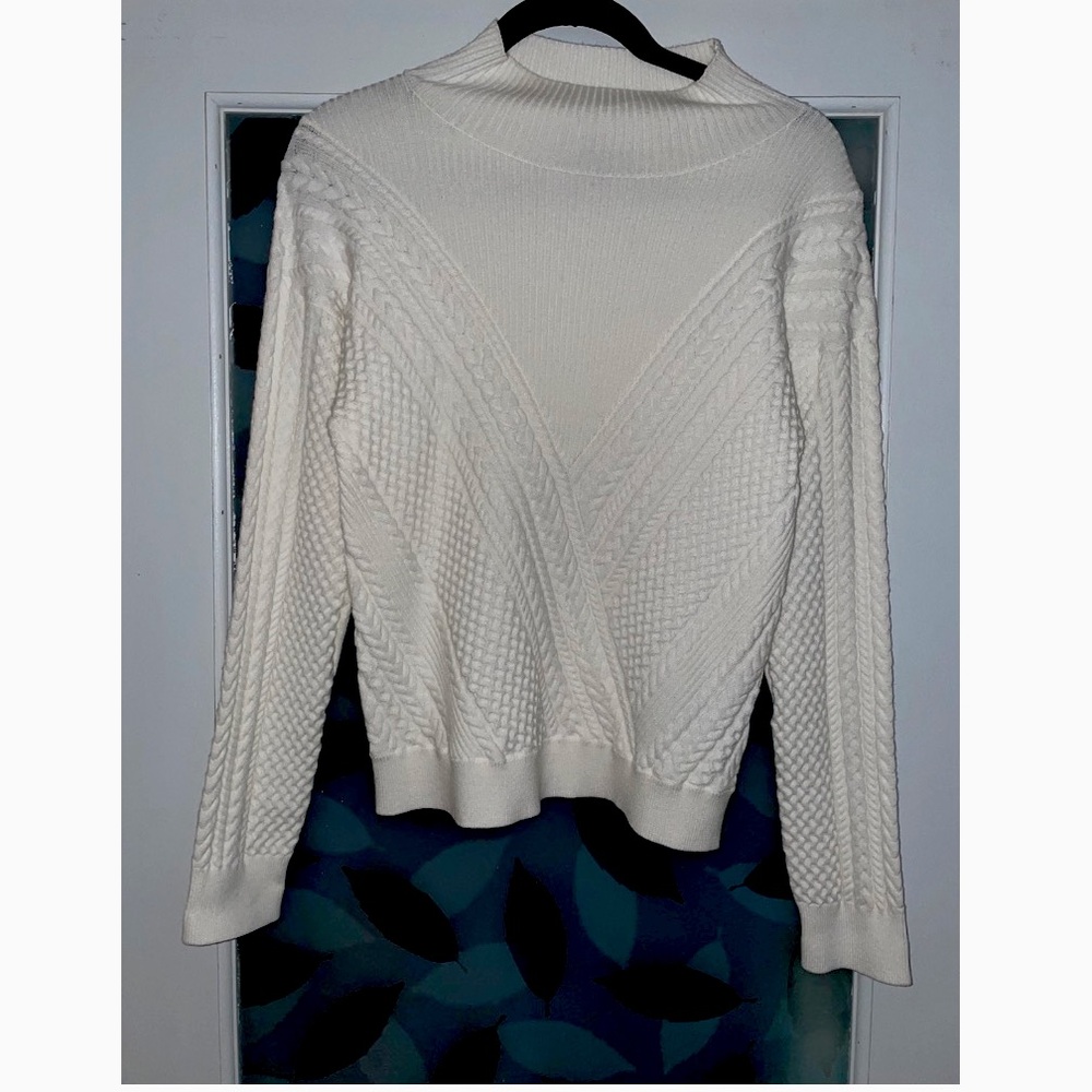 Club Monaco White  Mock Neck Sweater